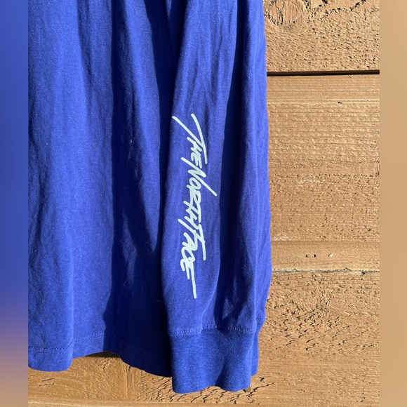 The North Face men’s XL long sleeve purple and silver 100% cotton tee shirt EUC - Picture 4 of 8